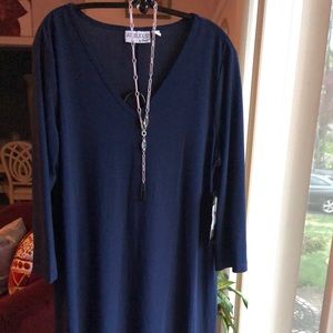 Three quarter sleeve shift dress